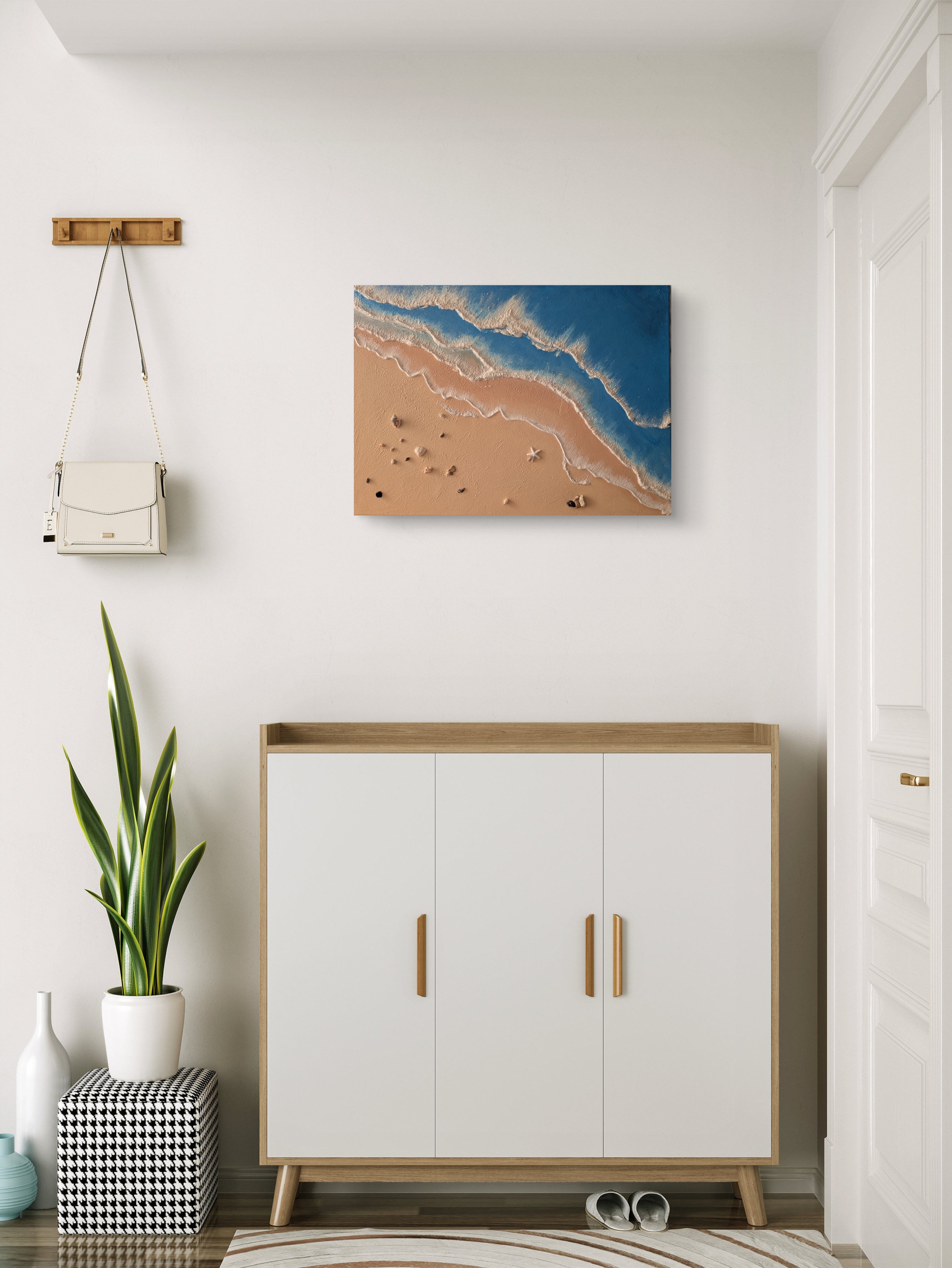 Textured canvas Sea waves in blue