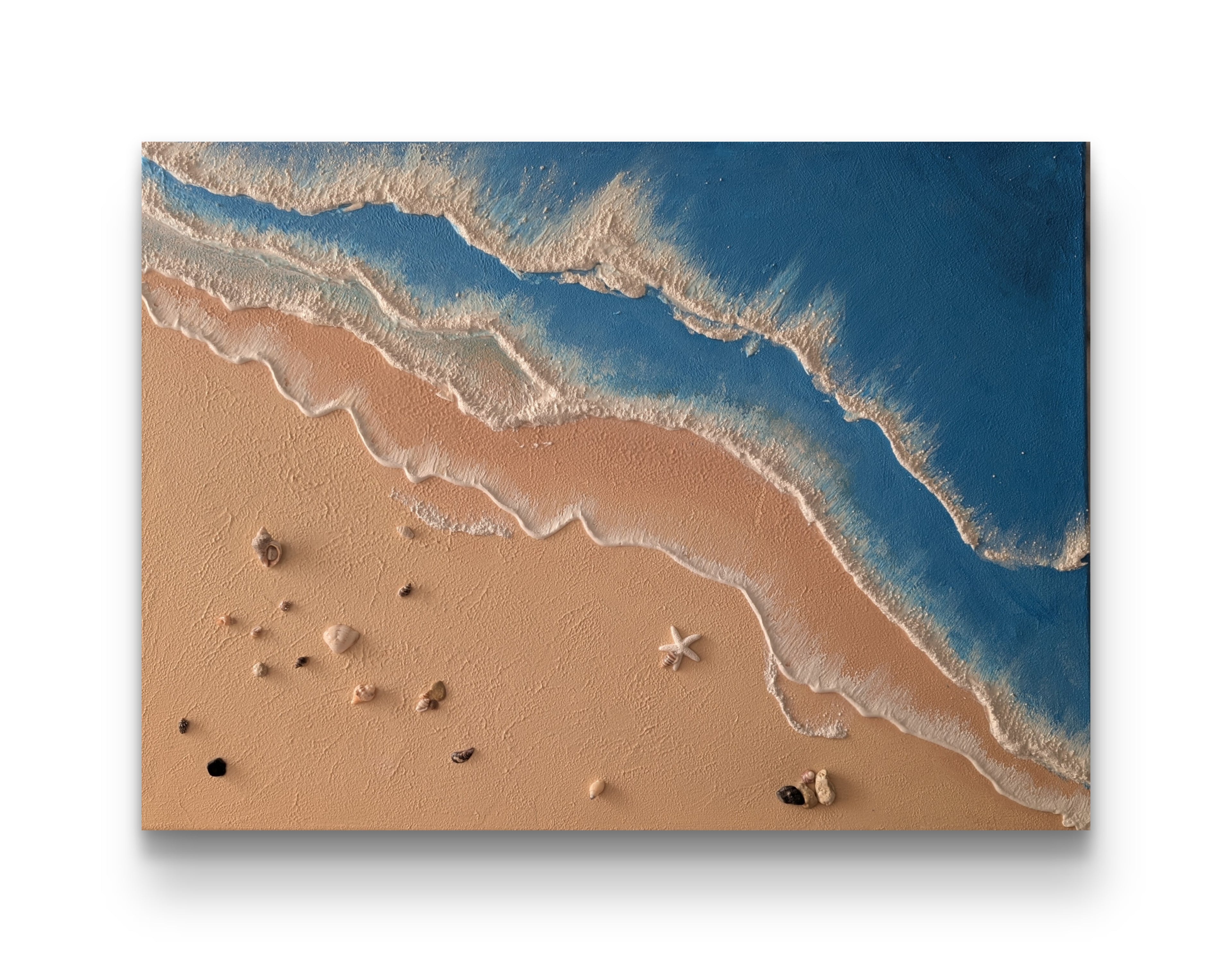 Textured canvas Sea waves in blue