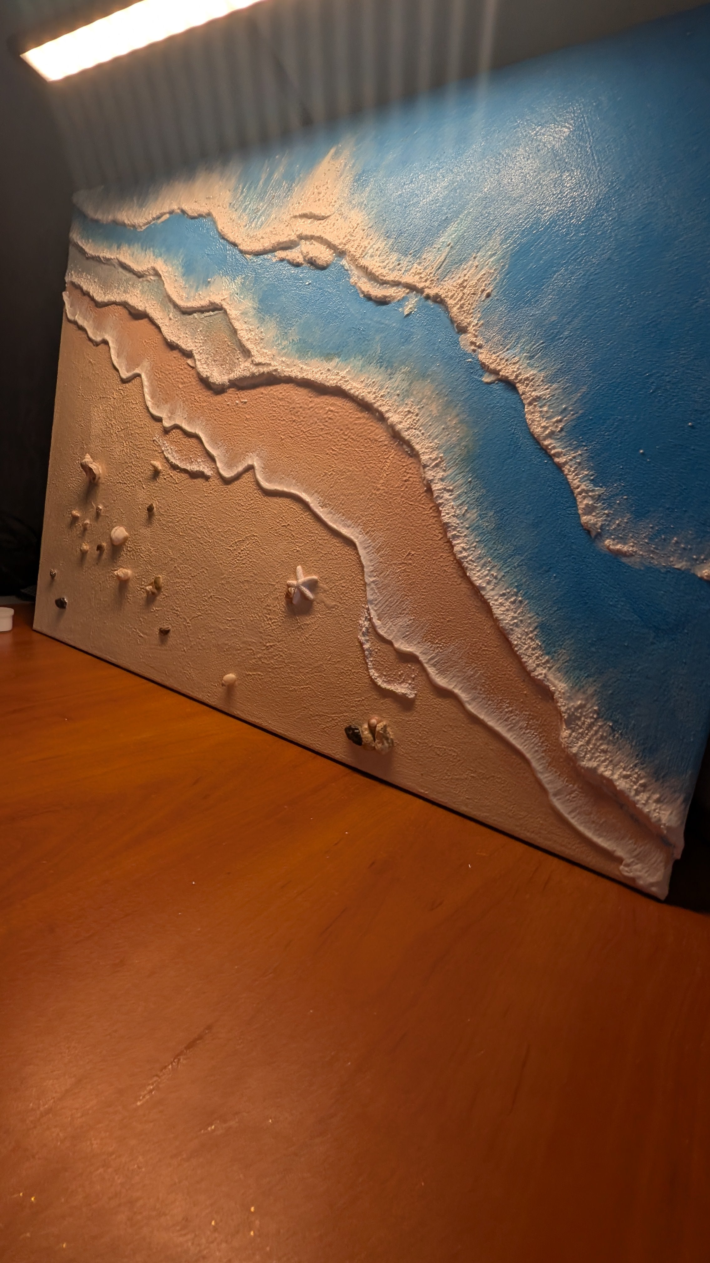 Textured canvas Sea waves in blue