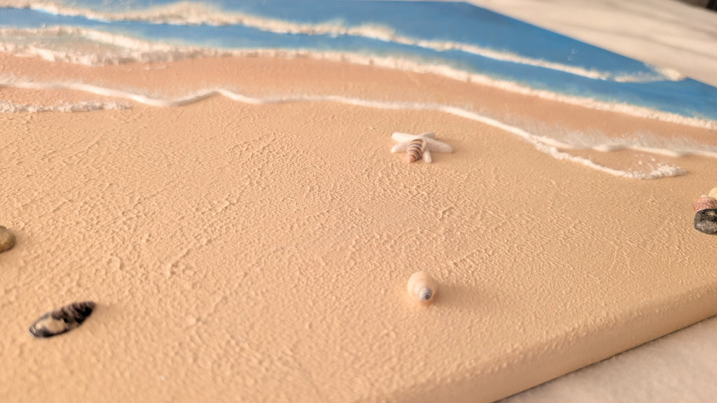 Textured canvas Sea waves in blue