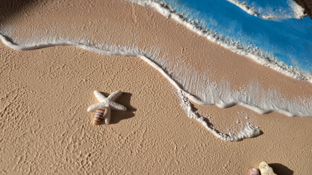Textured canvas Sea waves in blue