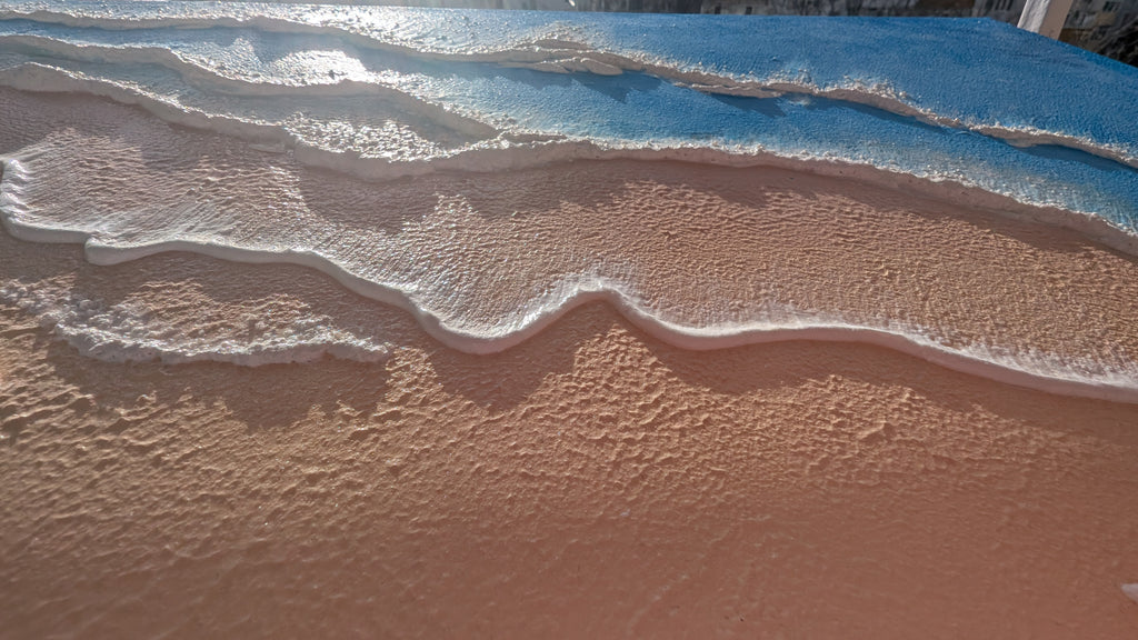 Textured canvas Sea waves in blue