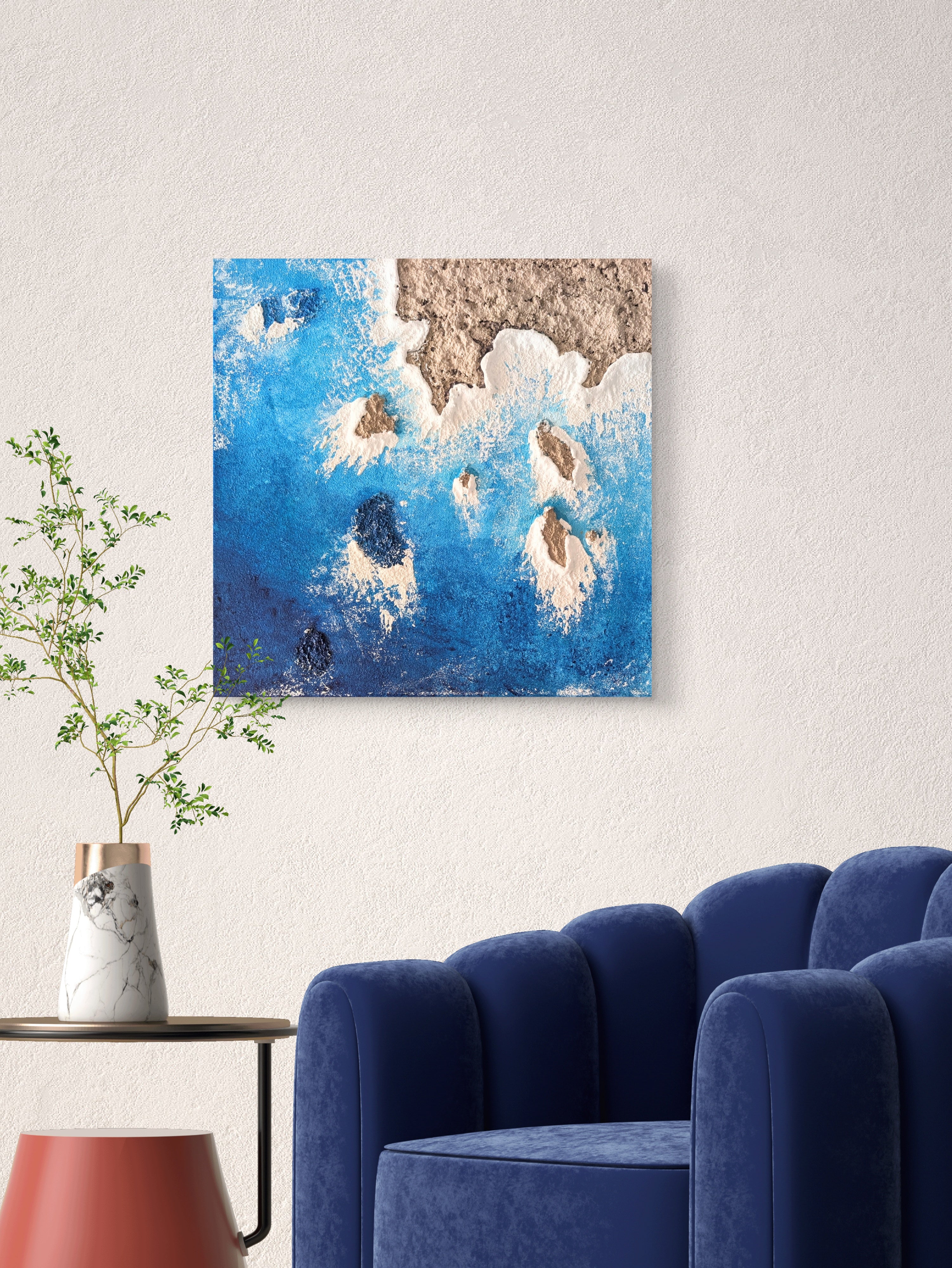 Ocean island - textured canvas